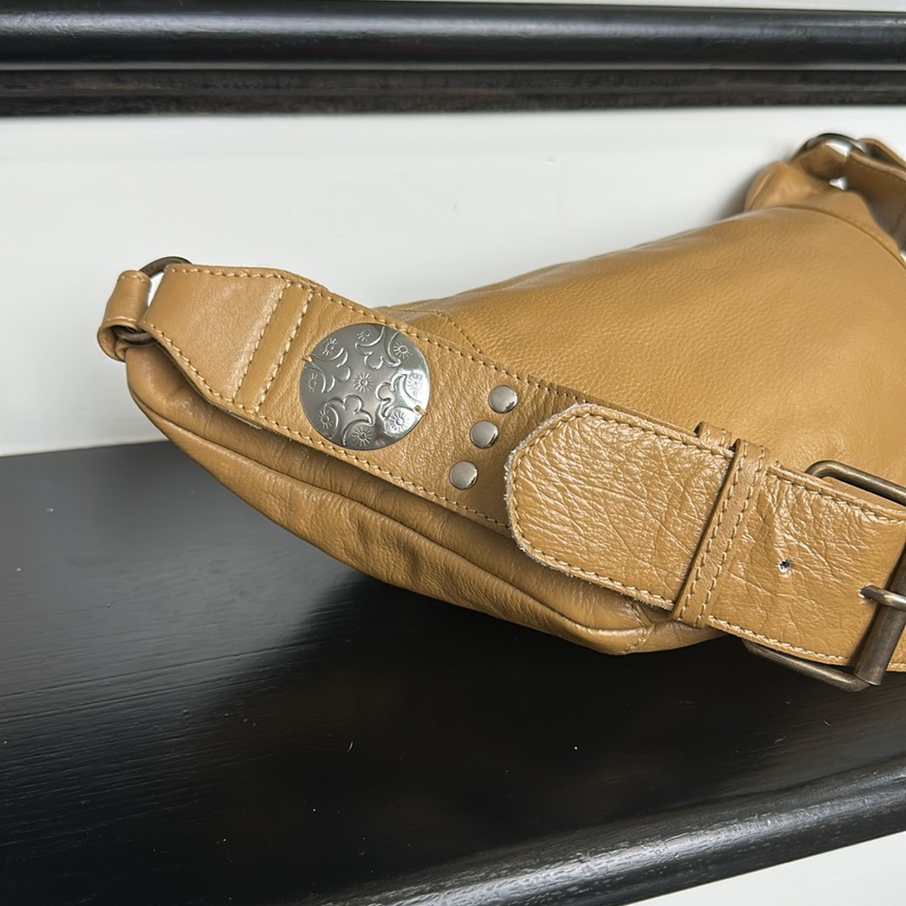 Free People Tan Leather Crossbody Belt Bag with Studded Strap - Picture 12 of 14